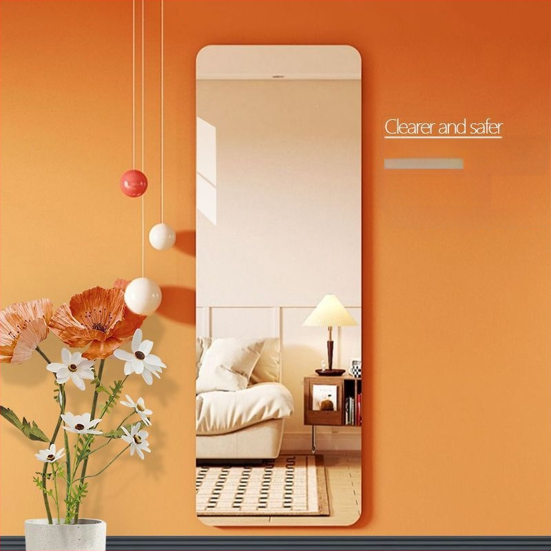 Akrilinis sieninis lipnus pilno ūgio veidrodis, skirtas drabužių spintai, makiažui ir apsirengimui