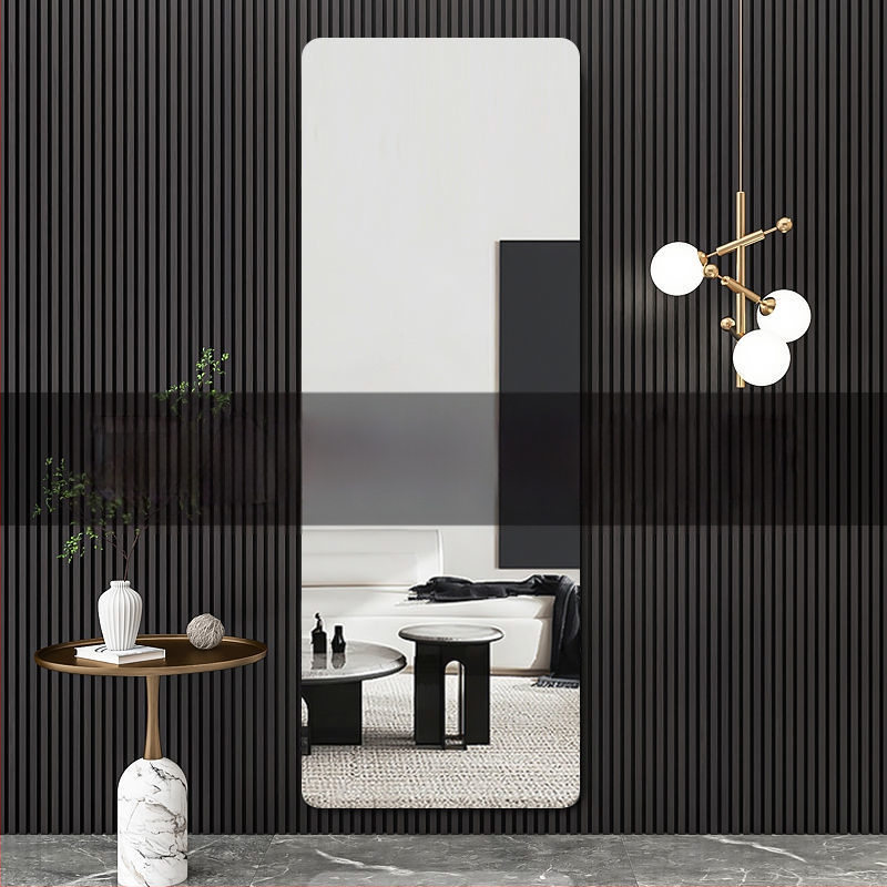 Akrilinis sieninis lipnus pilno ūgio veidrodis, skirtas drabužių spintai, makiažui ir apsirengimui