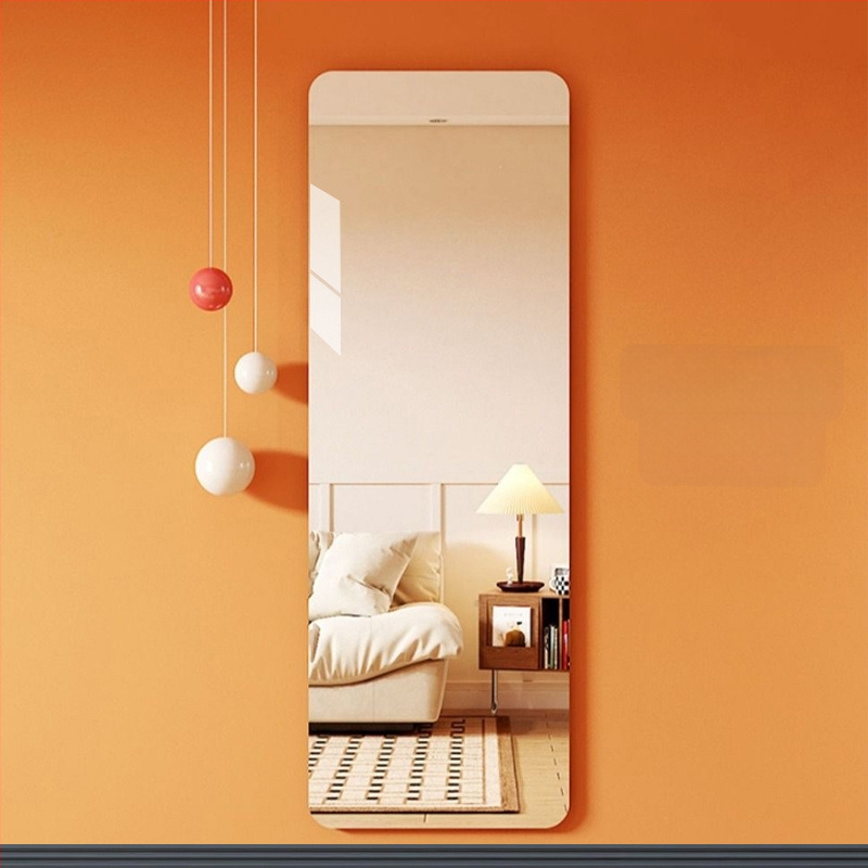 Akrilinis sieninis lipnus pilno ūgio veidrodis, skirtas drabužių spintai, makiažui ir apsirengimui