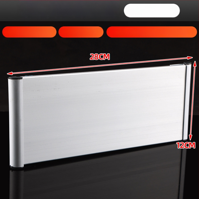 Vienpusė aliuminio lydinio skyriaus žymė su įduba; horizontali ir vertikali tuščia durų žymė