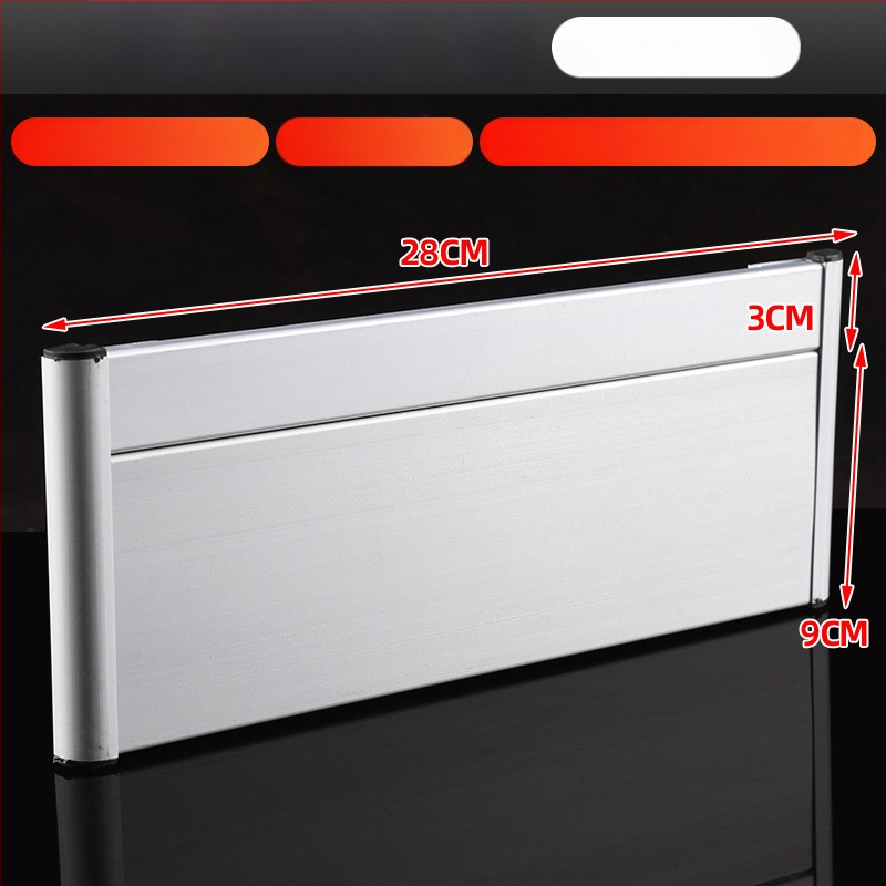 Vienpusė aliuminio lydinio skyriaus žymė su įduba; horizontali ir vertikali tuščia durų žymė