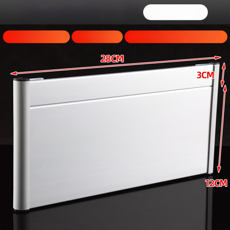 Vienpusė aliuminio lydinio skyriaus žymė su įduba; horizontali ir vertikali tuščia durų žymė