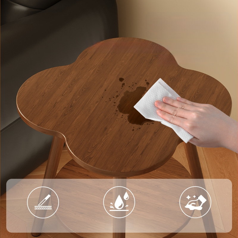 Dviejų aukštų šoninis staliukas su saugykla, šiuolaikinis minimalistinis stilius, medinis rėmas