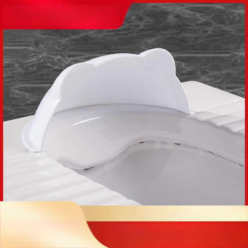 Plastikinis priekinis pertvara squat tipo tualetei – apsauga nuo šliemų, be demontavimo, minimalus angos atstumas: 1, nuotekų vamzdžio skersmuo: 1, be vandens talpos