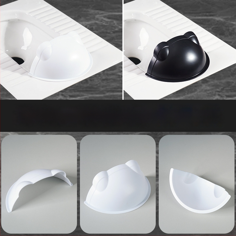 Plastikinis priekinis pertvara squat tipo tualetei – apsauga nuo šliemų, be demontavimo, minimalus angos atstumas: 1, nuotekų vamzdžio skersmuo: 1, be vandens talpos