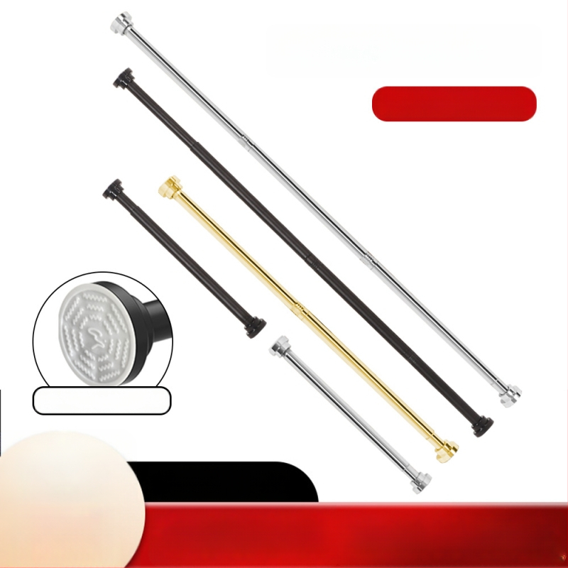 Telescopická tyč z nerezovej ocele do kúpeľne — bez vŕtania, nastaviteľná, na sprchové závesy, dvere a šatník; moderný minimalistický štýl