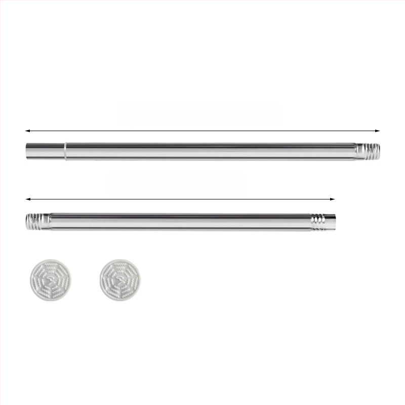 Telescopická tyč z nerezovej ocele do kúpeľne — bez vŕtania, nastaviteľná, na sprchové závesy, dvere a šatník; moderný minimalistický štýl
