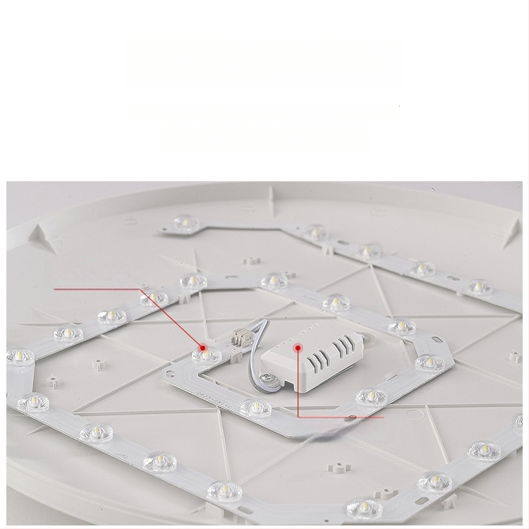 LED lubų šviestuvas su trimis apsaugomis, 220V, 3–5 m² aprėptis, akrilo korpusas su ABS gaubtu, tinka virtuvei ir tualetei