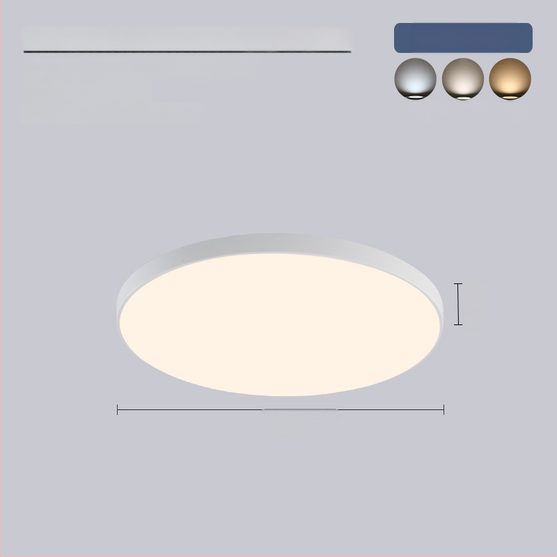 LED lubų šviestuvas su trimis apsaugomis, 220V, 3–5 m² aprėptis, akrilo korpusas su ABS gaubtu, tinka virtuvei ir tualetei