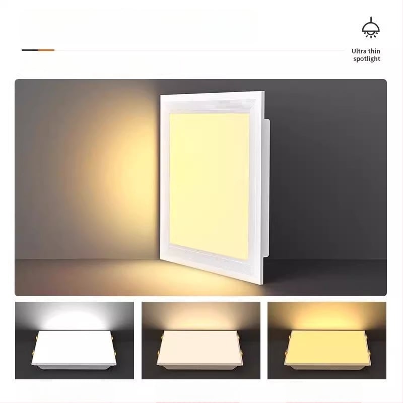 LED plokščias panelės šviesa, P02, 220V, CRI 80, aliuminio lydinys