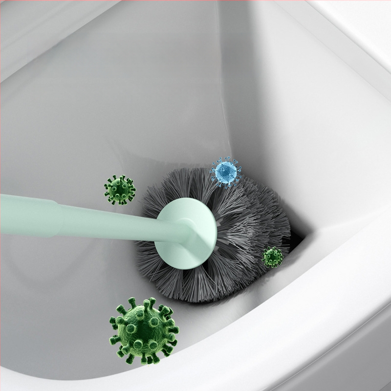 Set na čistenie toalety s podstavcom, karikatúrny dizajn, dlhá rukoväť, plast