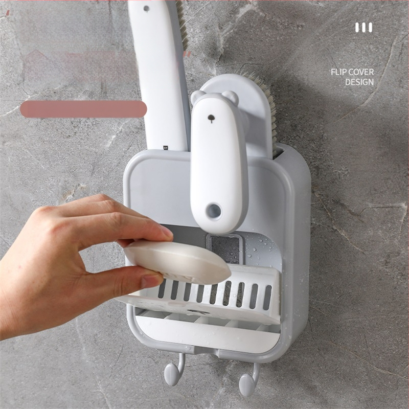 Kangmi plastový set mydlovej nádoby s kefkou, nástenný držiak mydla s prísavkou a krytom, 72 kusov