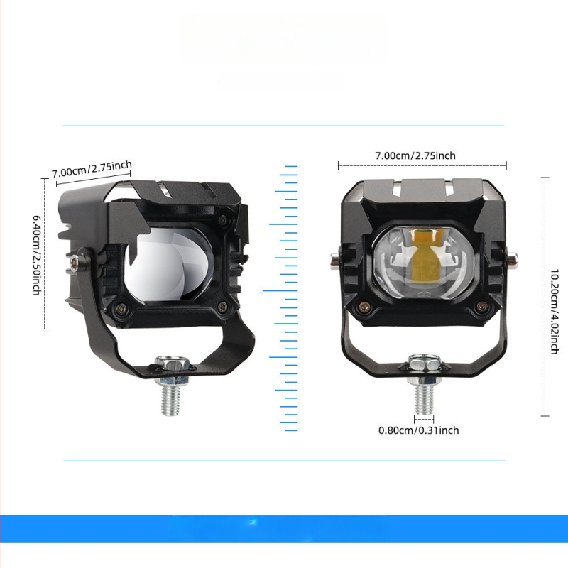 Motociklo LED prožektorius, aliumininis korpusas ir lęšis, 12V, IP67, 15000 lm, LED