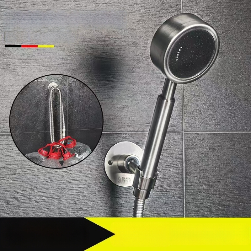 Dušo galvos sieninis laikiklis – 304 nerūdijantis plienas, šlifuotos paviršiaus, įmontuojamas į sieną, be gręžimo