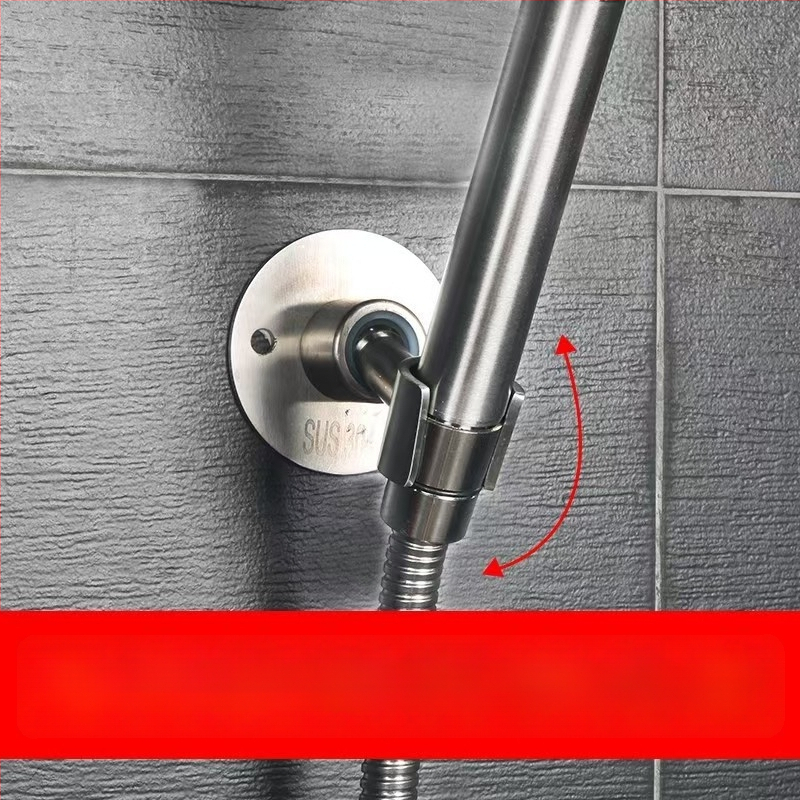 Dušo galvos sieninis laikiklis – 304 nerūdijantis plienas, šlifuotos paviršiaus, įmontuojamas į sieną, be gręžimo