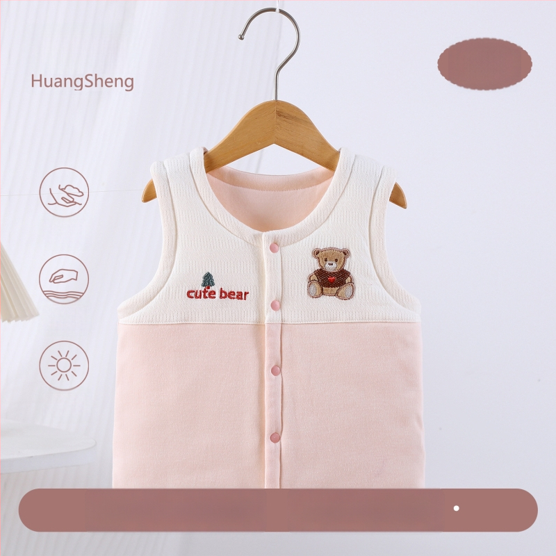 Laste puuvillane padi vest vooderduse, unisex, 0–12 kuu, sügis-talv, varrukatuta, karikatürimustriga