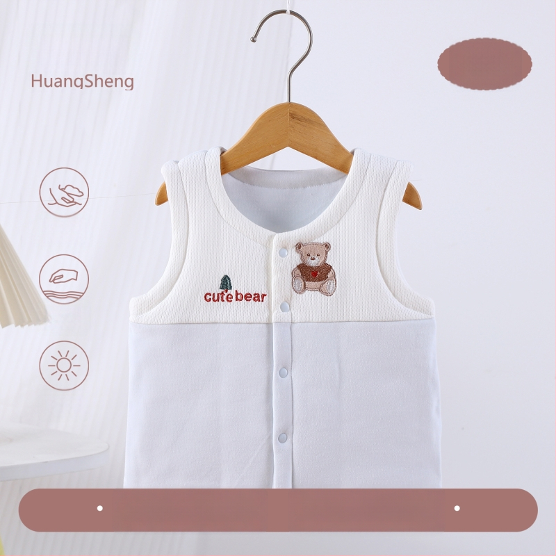 Laste puuvillane padi vest vooderduse, unisex, 0–12 kuu, sügis-talv, varrukatuta, karikatürimustriga