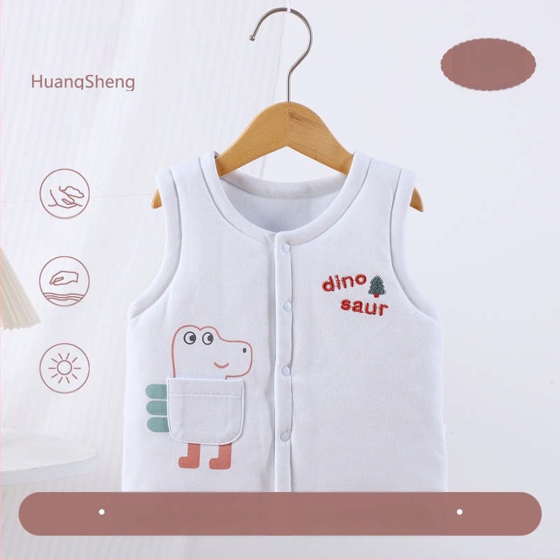 Laste puuvillane padi vest vooderduse, unisex, 0–12 kuu, sügis-talv, varrukatuta, karikatürimustriga