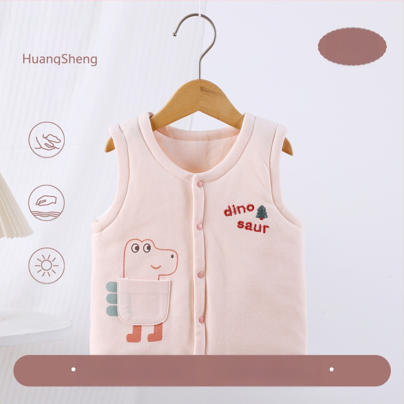 Laste puuvillane padi vest vooderduse, unisex, 0–12 kuu, sügis-talv, varrukatuta, karikatürimustriga