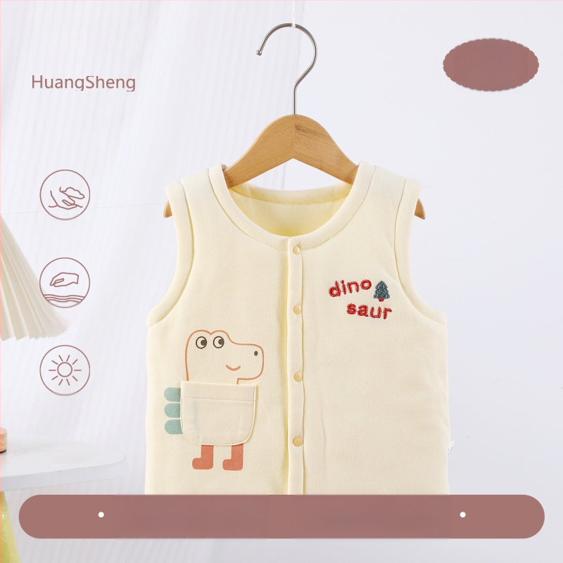 Laste puuvillane padi vest vooderduse, unisex, 0–12 kuu, sügis-talv, varrukatuta, karikatürimustriga