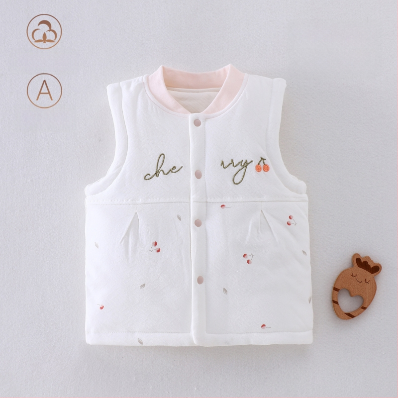 Laste puuvillane padi vest vooderduse, unisex, 0–12 kuu, sügis-talv, varrukatuta, karikatürimustriga