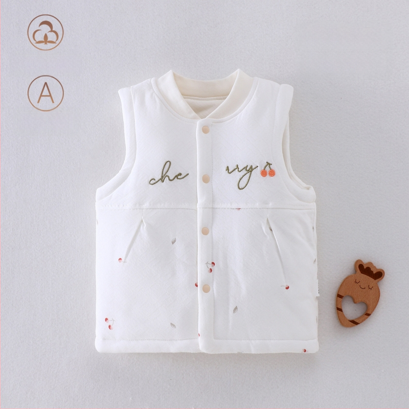 Laste puuvillane padi vest vooderduse, unisex, 0–12 kuu, sügis-talv, varrukatuta, karikatürimustriga