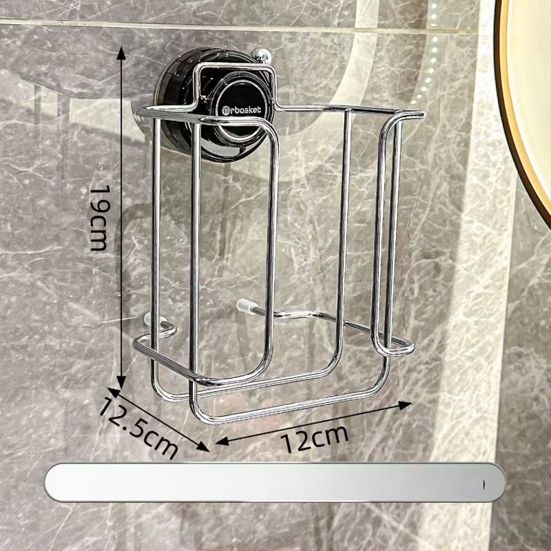 Nástenný stojan na vlhké vreckovky a toaletný papier • nerezová oceľ • elektroplátovaná povrchová úprava • štvorcový dizajn • moderný minimalistický štýl