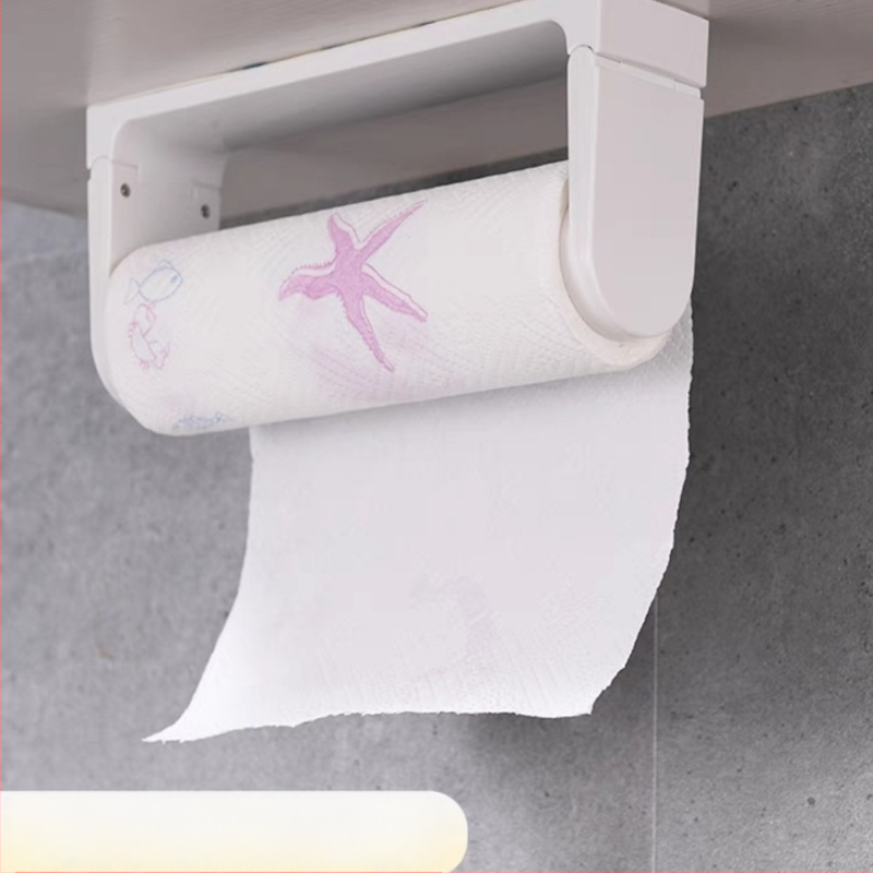 Nástenný držiak na kuchynský papier bez vŕtania, pod skrinkou, magnetický, plastový, štvorcový, moderný minimalistický štýl
