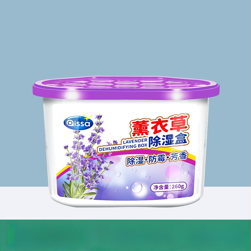 Desikantas drėgmės šalinimo dėžutė su drėgmės sugeriančiu maišeliu, pelėsių atsparumas, levandų kvapas, 260 g