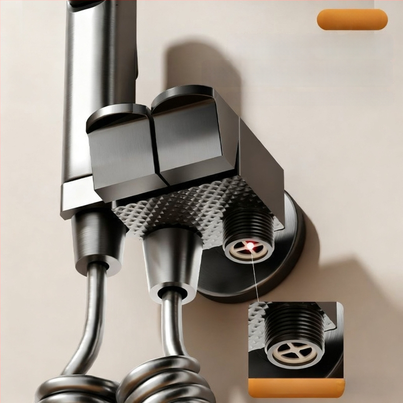 WC loputusspreipüstol seinale kinnitatud vasknurgaventiliga, 1,5 MPa, G1/2, Toilet Companion, kaasaegne minimalistlik stiil