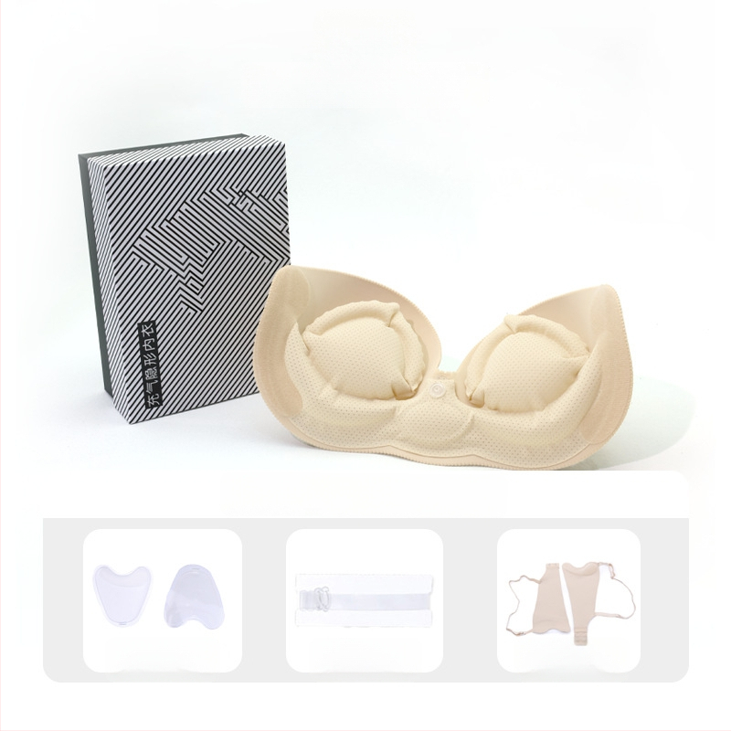Jednodielna nafukovacia neviditeľná podprsenka pre malé prsia, push-up, bezšvový dizajn, odnímateľné dvojité ramienka, bočné zapínanie, nylon s elastanom, vhodný na svadobné šaty