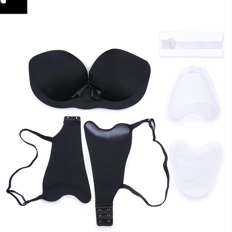 Jednodielna nafukovacia neviditeľná podprsenka pre malé prsia, push-up, bezšvový dizajn, odnímateľné dvojité ramienka, bočné zapínanie, nylon s elastanom, vhodný na svadobné šaty