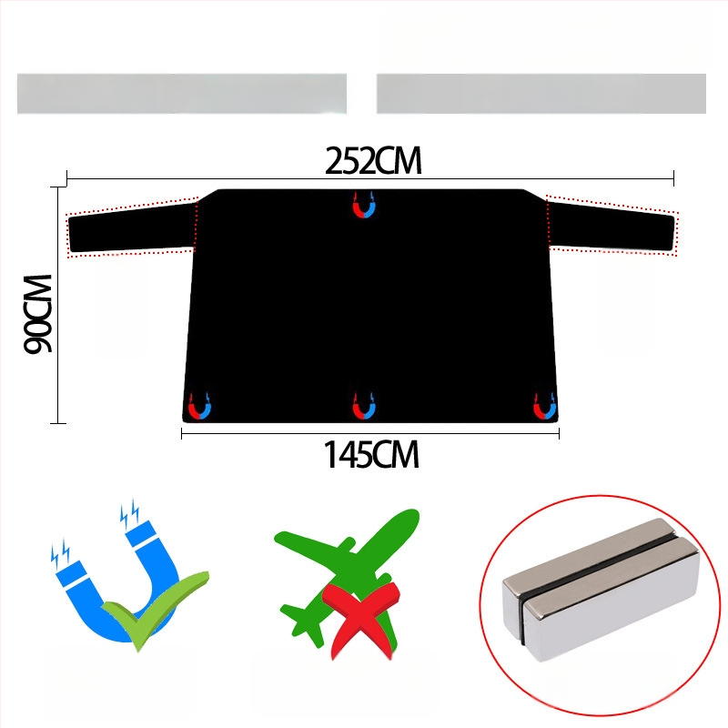 Priekinis automobilio sniego dangtelis, Oxford audinys, magnetinis tvirtinimas, suderinama su Toyota, individualus logotipas