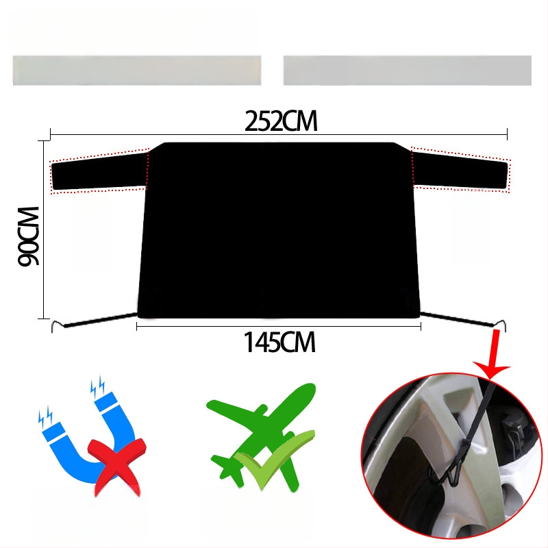 Priekinis automobilio sniego dangtelis, Oxford audinys, magnetinis tvirtinimas, suderinama su Toyota, individualus logotipas