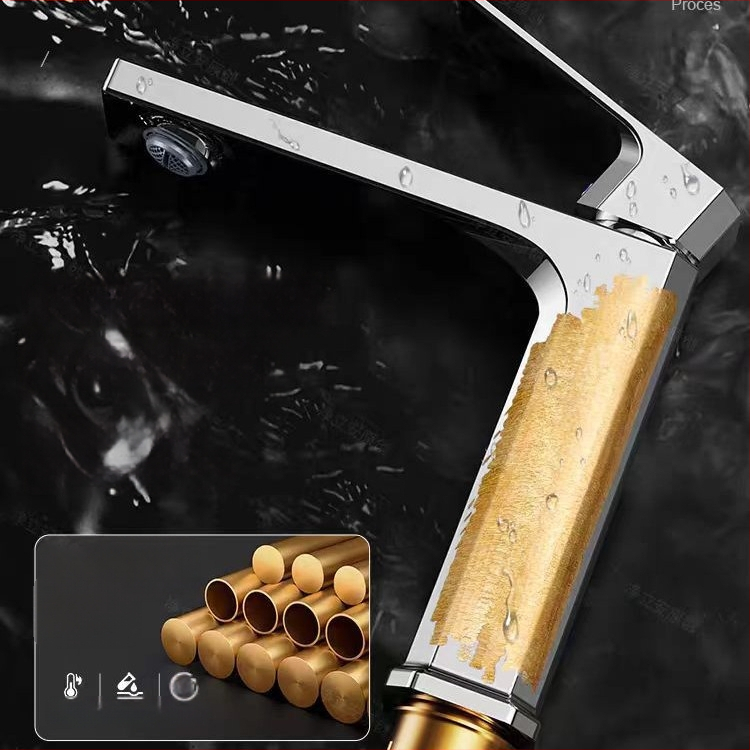 Vaskist valamukraan, segakraan, tõstemehhanism, keraamiline ventiil, kromitud pind