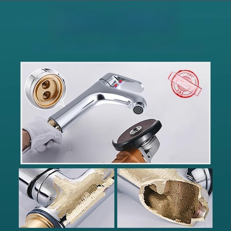 Vaskist valamukraan, segakraan, tõstemehhanism, keraamiline ventiil, kromitud pind