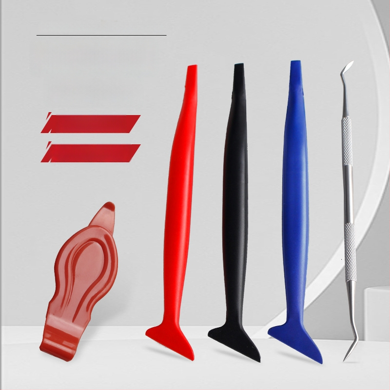 Päťdielna súprava nástrojov na aplikáciu automobilového filmu, ručný nástroj na aplikáciu filmu, plastové telo