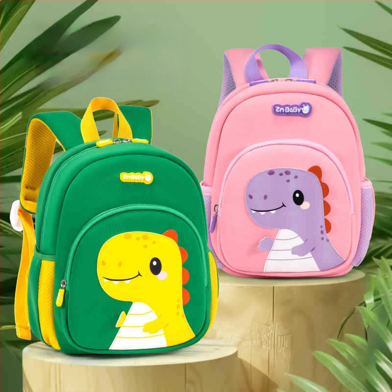 Laste dinosauruslik seljakott lasteaeda – ultra kerge, hingav, vargusvastane, väikese dinozauri muster, kumerad õlarihmad