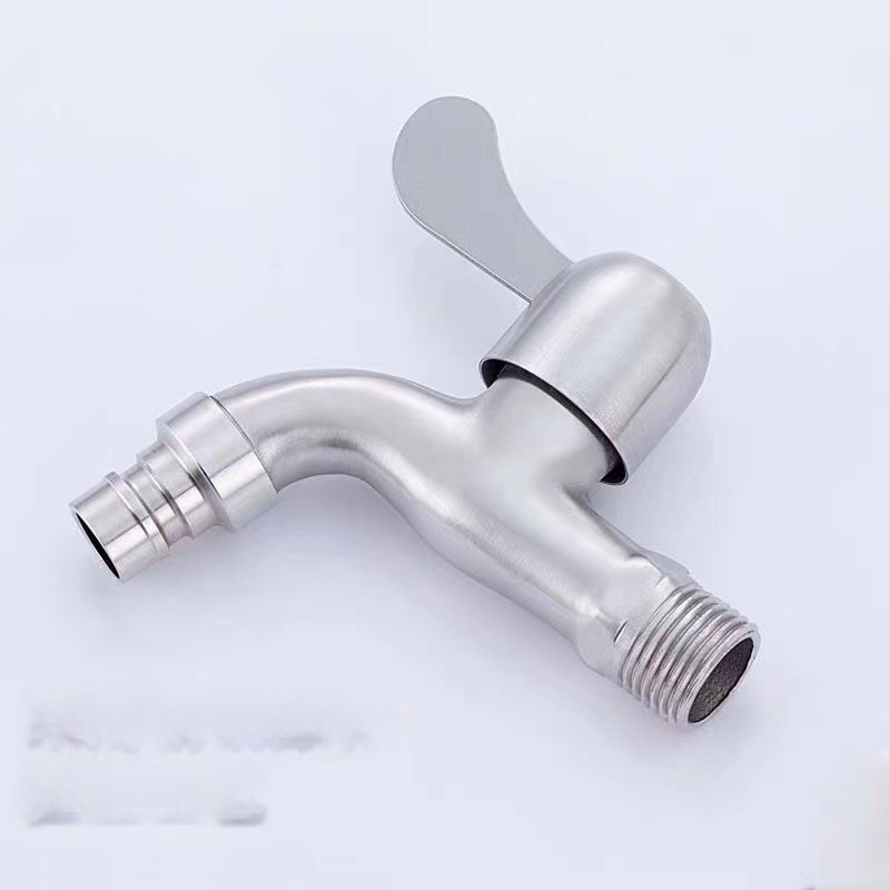 Nástený kohútik z nehrdzavejúcej ocele 304, Leverton 14572 – brúsený povrch, montáž do steny, 0–90°C, tlak 0,8 MPa, priemer sedadla 20 mm