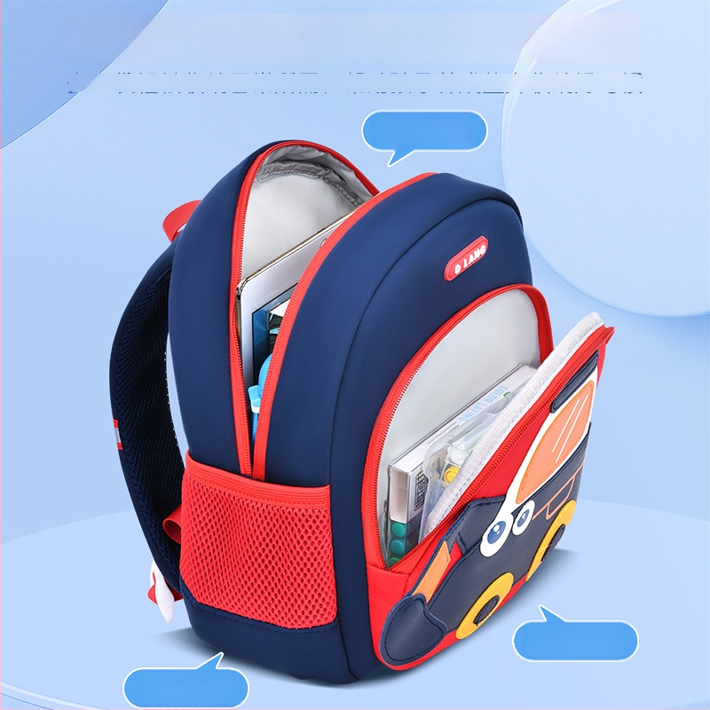 Olang lastele seljakott ekskavatora motiiviga, hingav ja veekindel polüester, ultrakerge, antibakteriaalne, kõverad õlarihmad