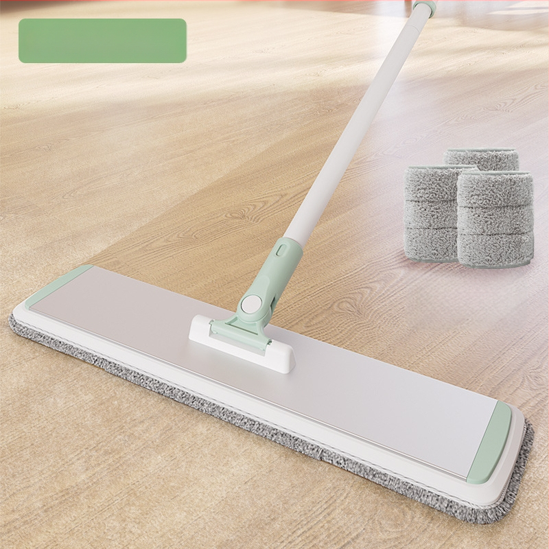 Plakanā mop ar alumīnija sakausējuma teleskopisko rokturi, mikrošķiedra, sausā/mitrā tīrīšana, nestspēja virs 10 kg