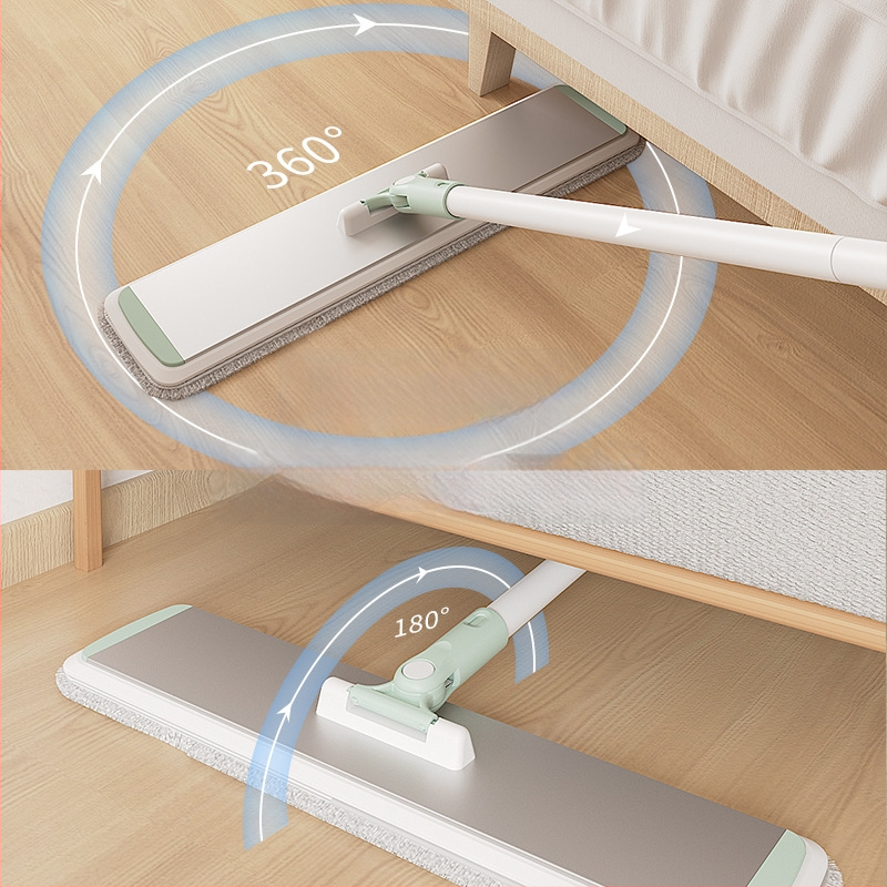 Plakanā mop ar alumīnija sakausējuma teleskopisko rokturi, mikrošķiedra, sausā/mitrā tīrīšana, nestspēja virs 10 kg