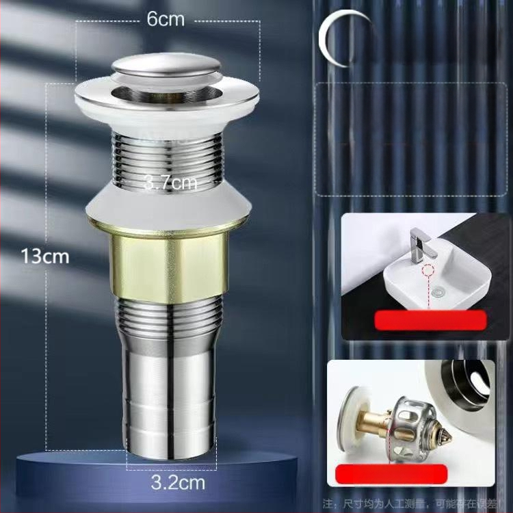 Nerezová oceľová odkvapová súprava pre umývadlo s pop-up mechanizmom, model Short Bounce Drainer, značka Huixin, štýl moderný minimalistický