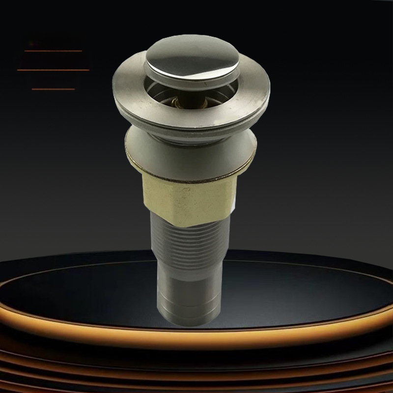 Nerezová oceľová odkvapová súprava pre umývadlo s pop-up mechanizmom, model Short Bounce Drainer, značka Huixin, štýl moderný minimalistický