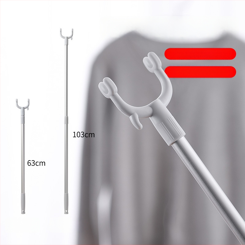 Teleskopická vidlica na oblečenie pre domáce použitie — sušiaca tyč z PP a vesmírneho hliníka, na balkón