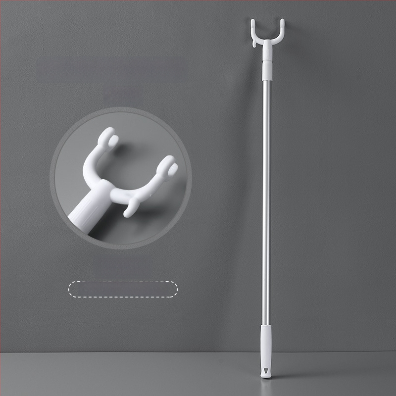 Teleskopická vidlica na oblečenie pre domáce použitie — sušiaca tyč z PP a vesmírneho hliníka, na balkón