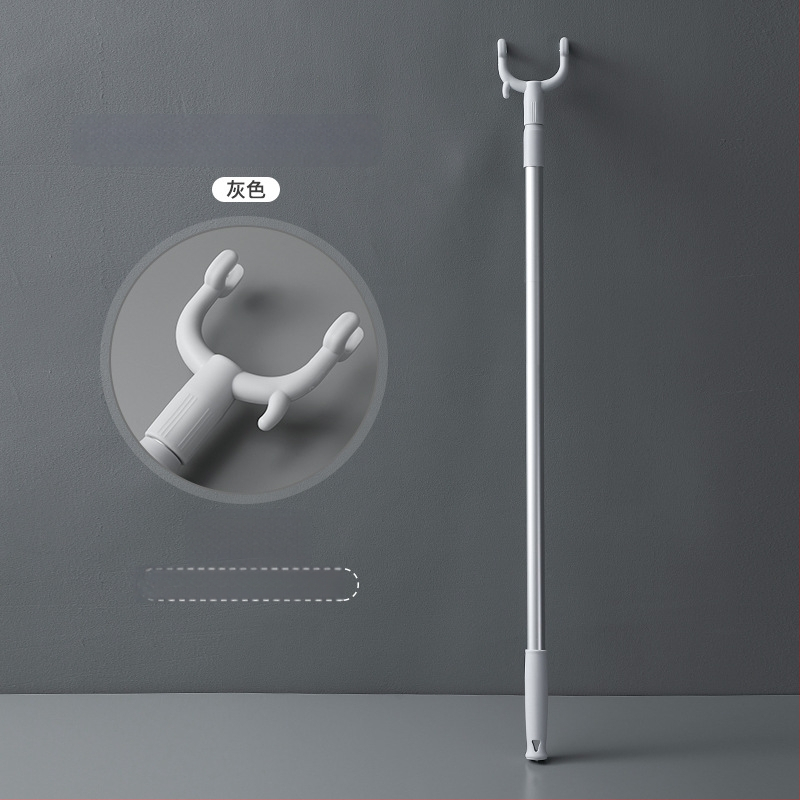 Teleskopická vidlica na oblečenie pre domáce použitie — sušiaca tyč z PP a vesmírneho hliníka, na balkón