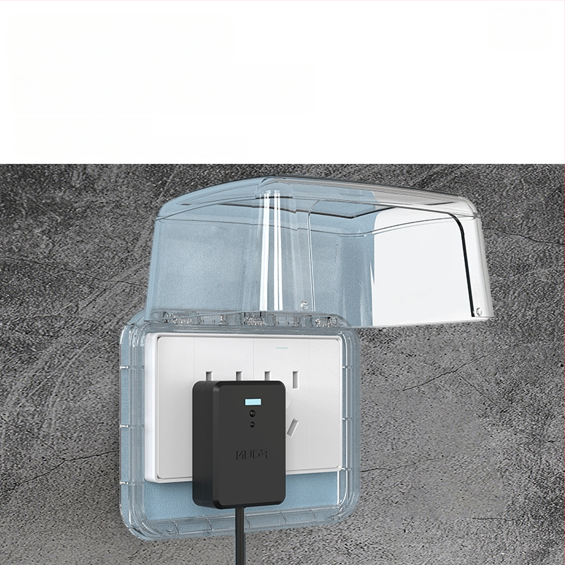 FDUN 118 tipo universalus dviejų polių atsparus vandeniui kištukų dangtelis, jungčių dėžutė išmaniajai tualetei ir karšto vandens boileriui