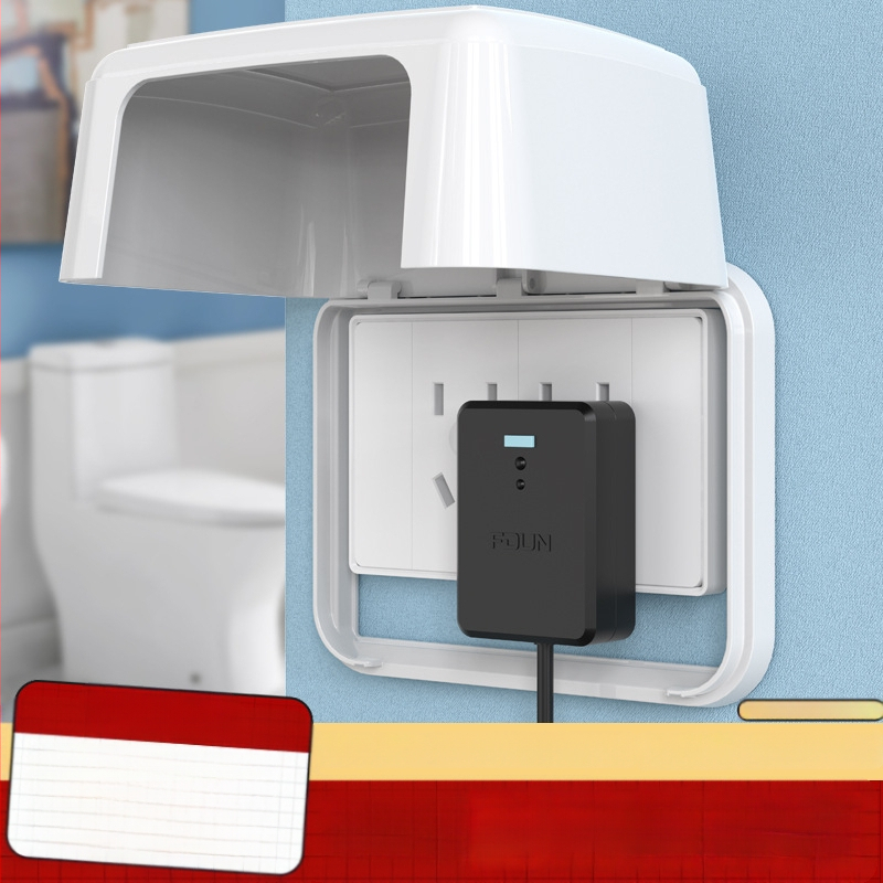 FDUN 118 tipo universalus dviejų polių atsparus vandeniui kištukų dangtelis, jungčių dėžutė išmaniajai tualetei ir karšto vandens boileriui