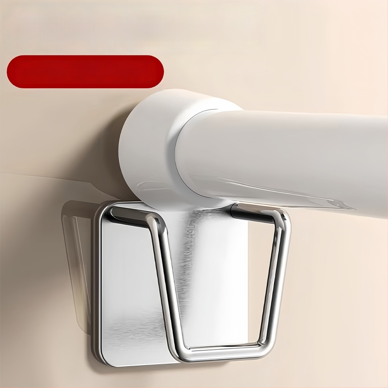 Kovový teleskopický steny držiak na tyč závesu s lepiacim klipom pre sušenie prádla na balkóne